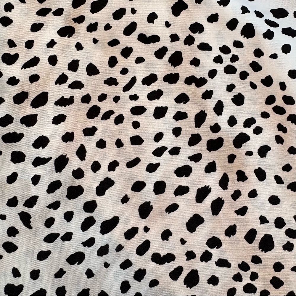 White and Black Animal Leopard Print Blouse - Women’s Size Small - Picture 3 of 6